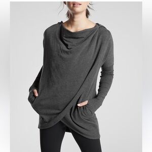 Athleta Purana Wrap Women’s Sweater charcoal gray medium